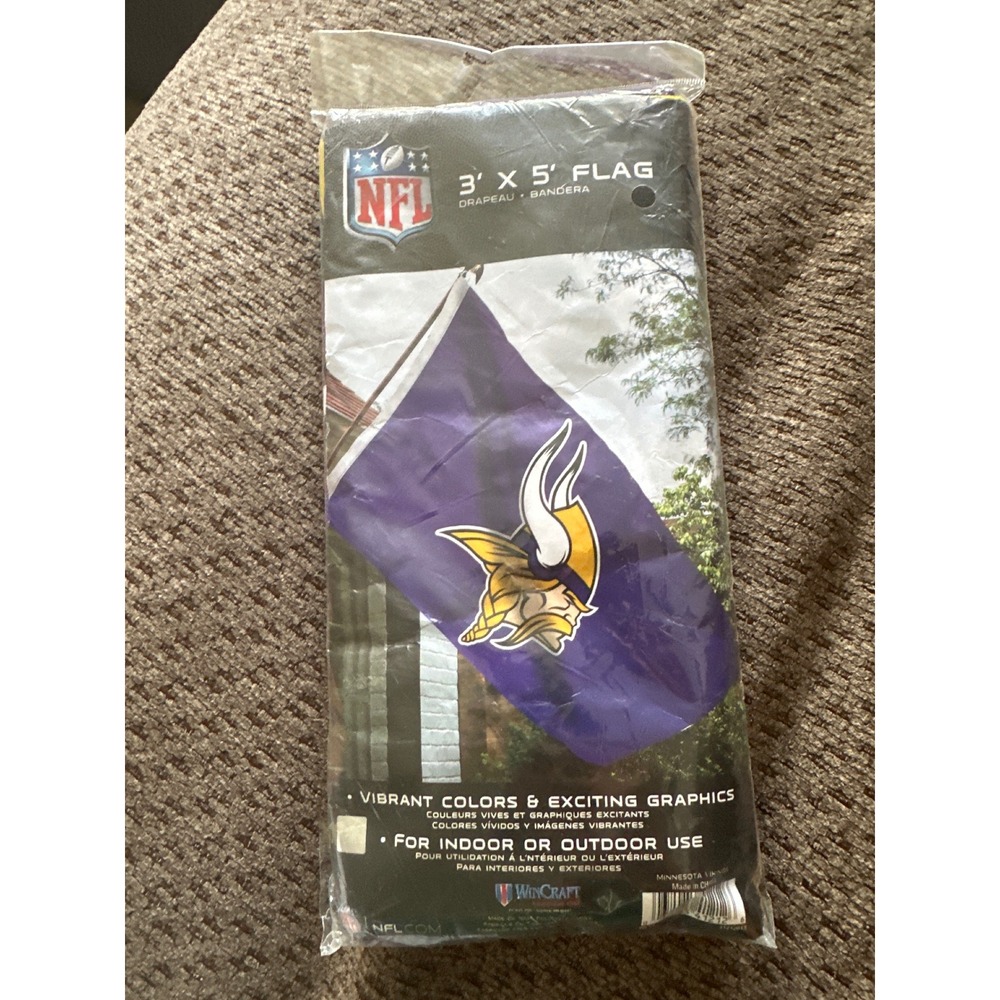 WinCraft NFL Minnesota Vikings 3 x 5 Flag Indoor Outdoor Banner Purple